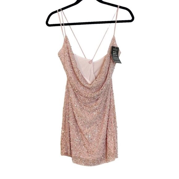Retrofete Mich Embellished Party Celebrity Sequin Mini Dress Pink Size M NWT - Picture 8 of 13